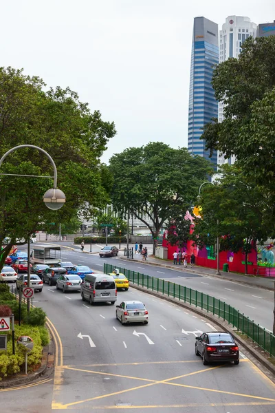 Scena di strada nella zona centrale di Singapore — Foto Stock