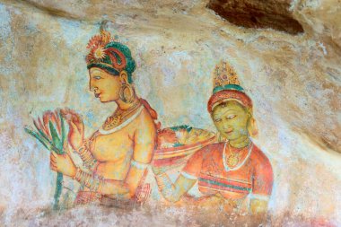 Bulutlu genç kızları, sri lanka, antik duvar resimleri