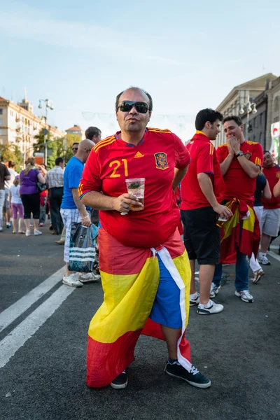 Football fan ready to go to match — Stock Photo, Image