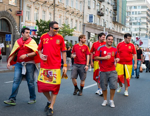 Football fans ready to go to match — Stock Photo, Image