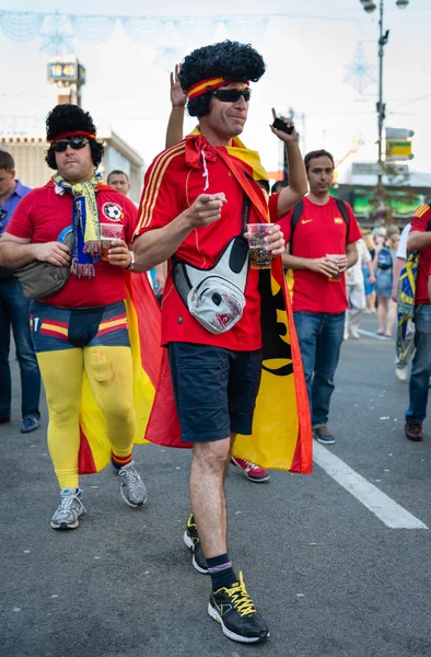 Football fans ready to go to match — Stock Photo, Image