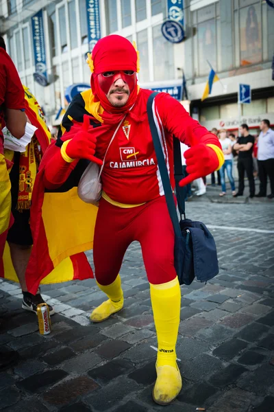 Football fans ready to go to match — Stock Photo, Image