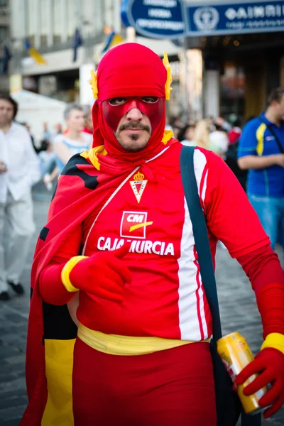 Football fans ready to go to match — Stock Photo, Image