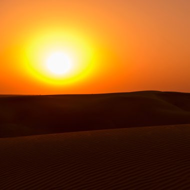 Sunset in desert clipart