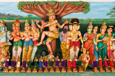 Traditional Hindu Gods statues clipart