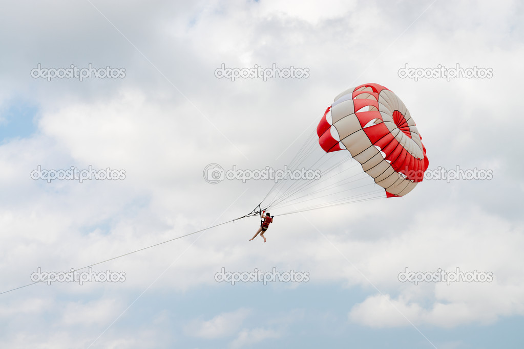 Parasailing in the sky