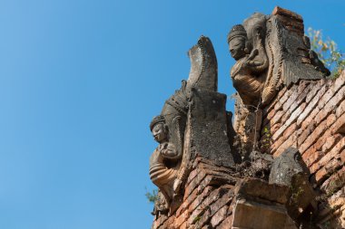 λεπτομέρειες του αρχαία Βιρμανών βουδιστών παγόδες 