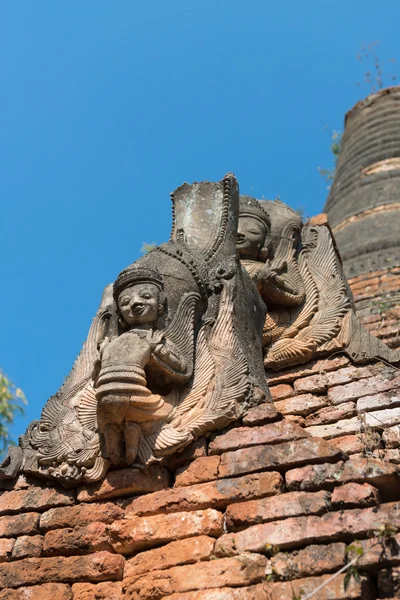 Podrobnosti o starověké barmských buddhistických pagod — Stock fotografie