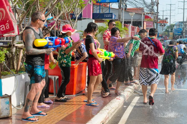 Γιορτή του Φεστιβάλ songkran, το νέο έτος της Ταϊλάνδης στο Πουκέτ — Φωτογραφία Αρχείου