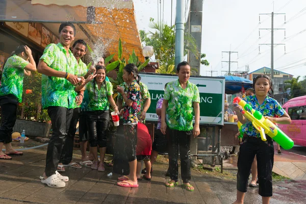 Celebration of Songkran Festival, the Thai New Year on Phuket — Stock Photo, Image