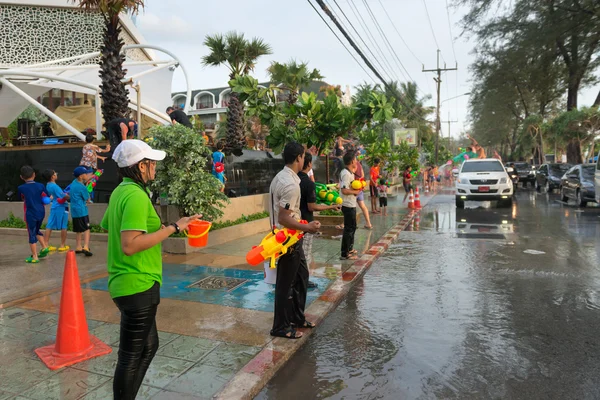 Celebration of Songkran Festival, the Thai New Year on Phuket — Stock Photo, Image