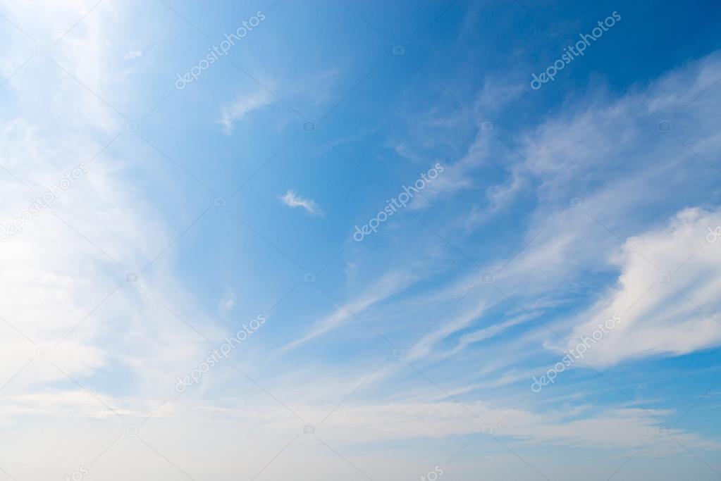 Stratus clouds in blue sky 