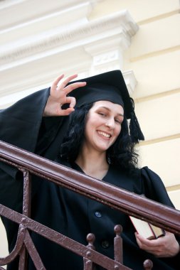 Tamam ile üniversite yakınında elbise genç öğrenci