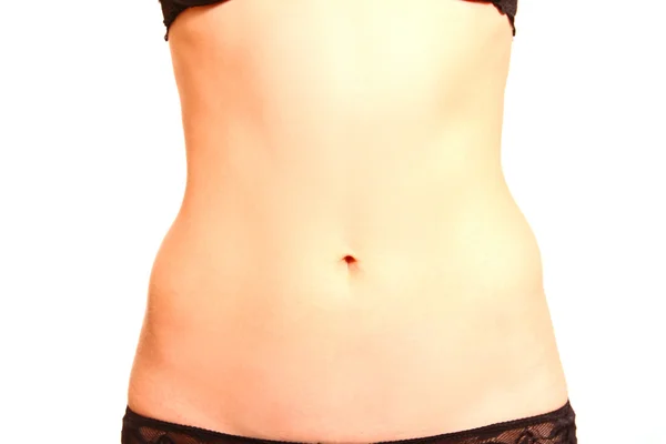 Vacker smal kvinnas kropp isolerad på vit bakgrund — Stockfoto