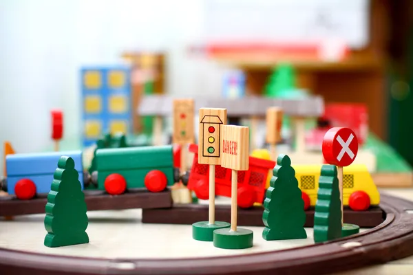 Дерев'яні іграшки крупним планом Стокове Зображення