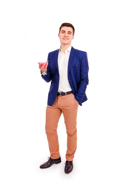 Jonge man drinken cocktail — Stockfoto