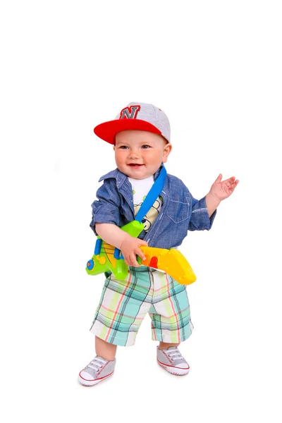 Boy with a guitar — Stock Photo, Image