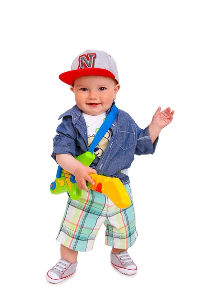 Little boy with guitar — Stock Photo, Image