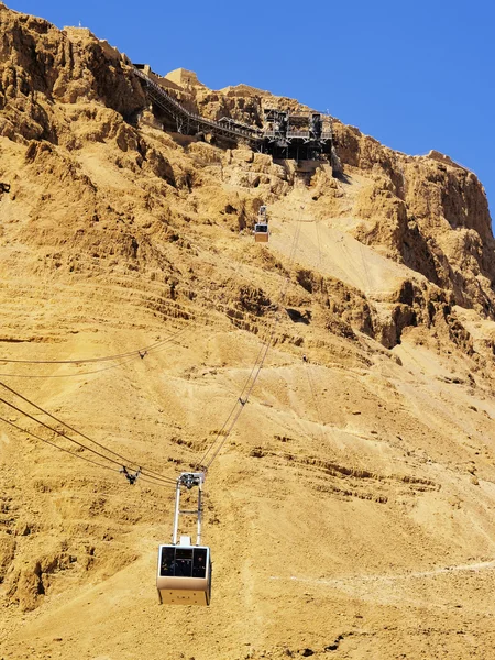 Kabelbaan naar masada, Israël — Stockfoto