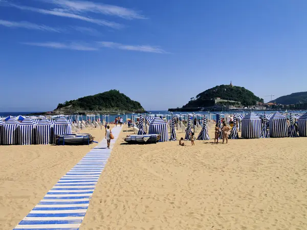 Playa, San Sebastián (Donostia), España — Foto de Stock