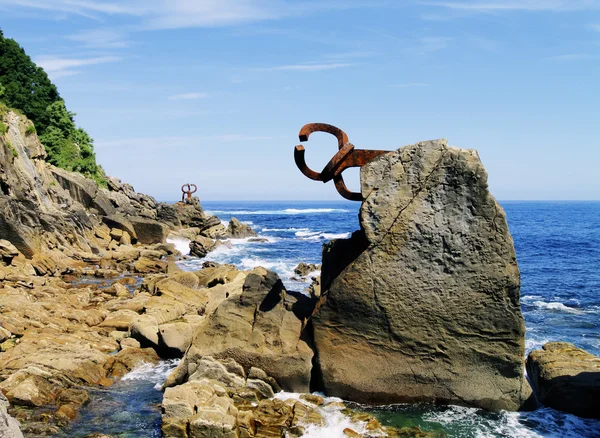 Scultura Peine de los Vientos a San Sebastian, Spagna — Foto Stock