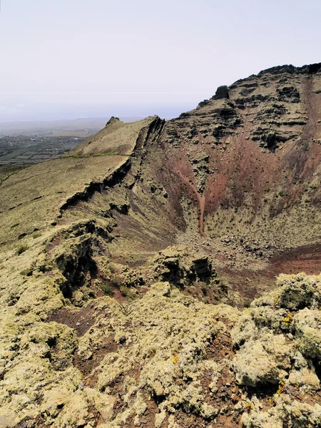 Volcan de la corona, lanzarote, Kanárské ostrovy, Španělsko — Stock fotografie