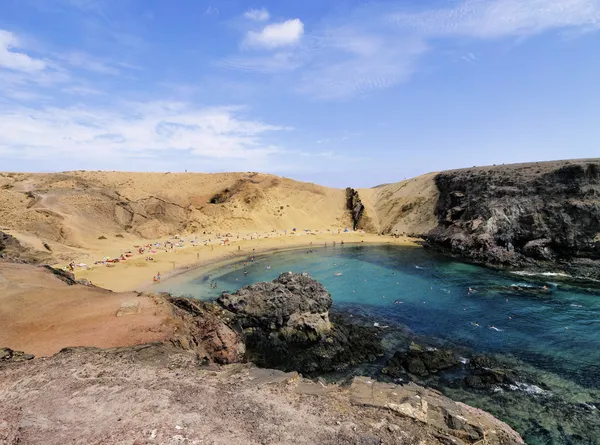 Papagayo beach, lanzarote, Canarische eilanden, Spanje — Stockfoto