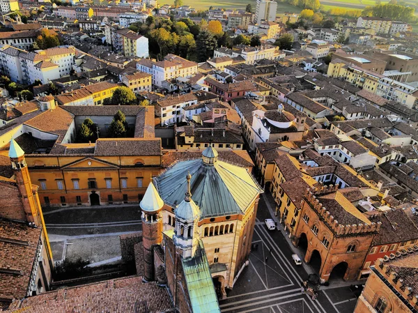 Cremona, view from cathedral tower, Lombardy, Italy — Stock Photo, Image