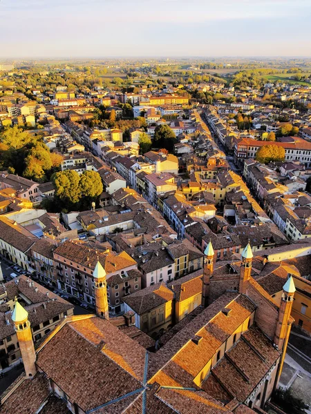 Cremona, veduta dalla torre del Duomo, Lombardia, Italia — Foto Stock