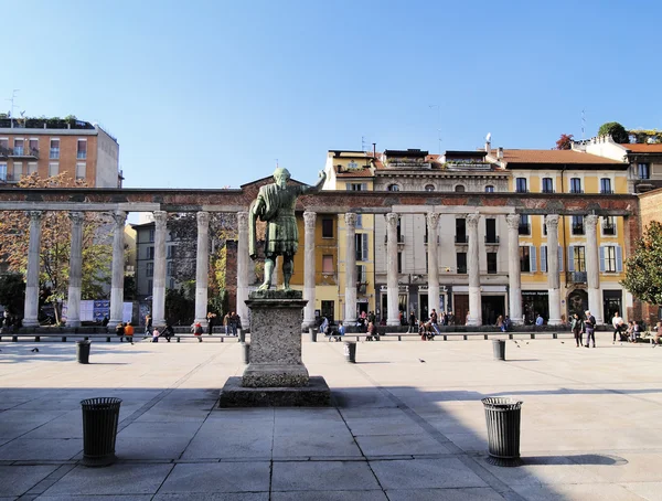 Colonne di San Lorenzo, Milão, Lombardia, Itália — Fotografia de Stock