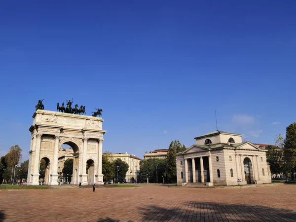 O Arco da Paz, Milão, Lombardia, Itália — Fotografia de Stock