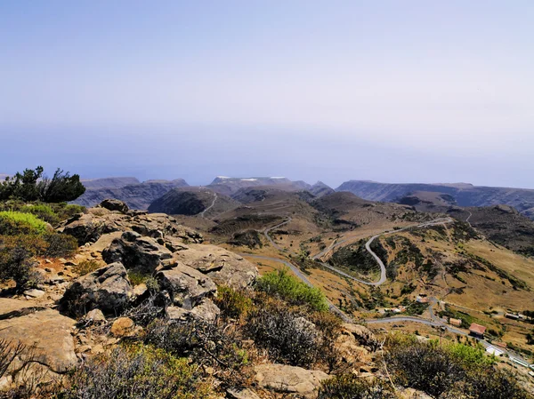 La gomera, widok z fortaleza de chipude, Wyspy Kanaryjskie — Zdjęcie stockowe