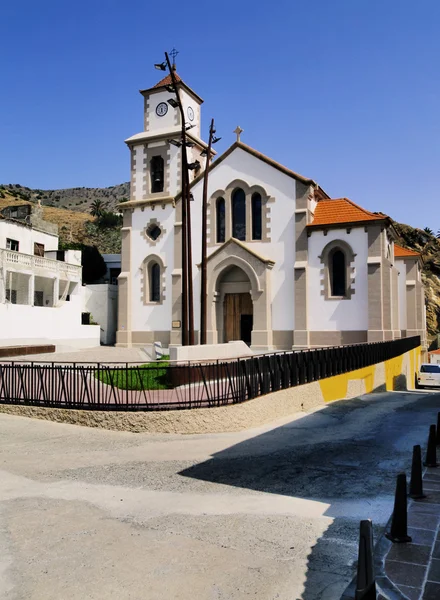 Kerk in vallehermoso, la gomera, Canarische eilanden, Spanje — Stockfoto