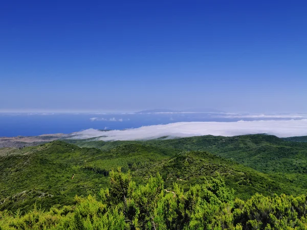 Blick vom Alto de Garajonay, La Gomera, Kanarische Inseln, Spanien — Stockfoto