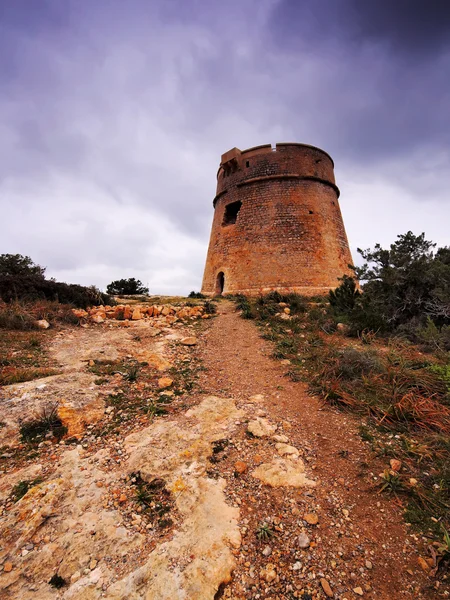 Torre de sa Sal Rossa, Ibiza, Ilhas Baleares, Espanha — Fotografia de Stock