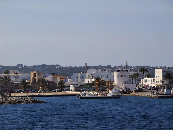 La Savinas hamn på formentera, Balearerna, Spanien — Stockfoto