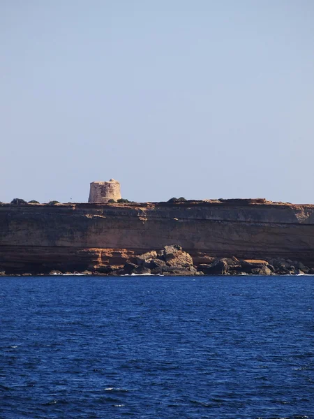 Věž na espalmador ostrov, Baleárské ostrovy, Španělsko — Stock fotografie