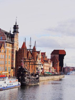 Gdansk Cityscape and Moltawa River in Poland clipart