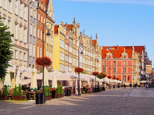 Dlugi targ straat in gdansk, Polen — Stockfoto