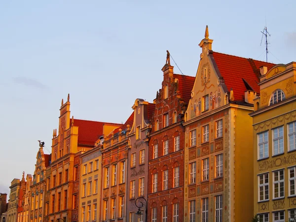 Dlugi targ straat in gdansk, Polen — Stockfoto