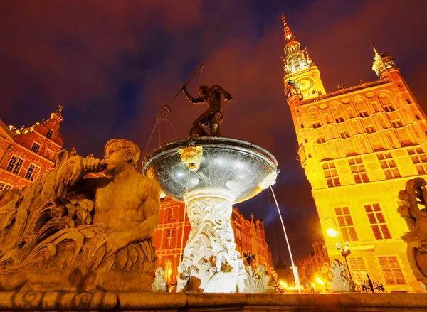 Dlugi Targ Street em Gdansk, Polônia — Fotografia de Stock