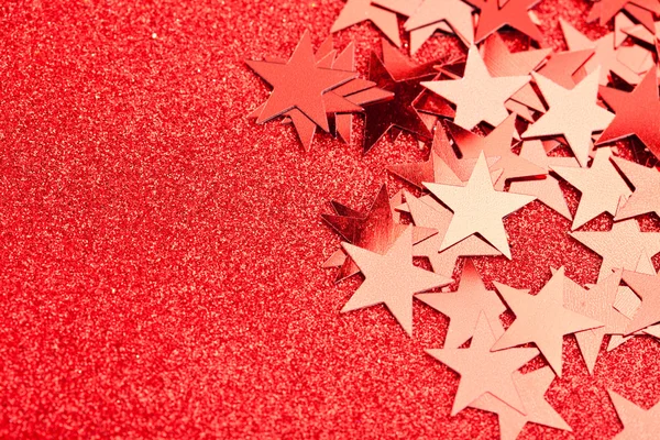 Stelle festive su sfondo rosso — Foto Stock