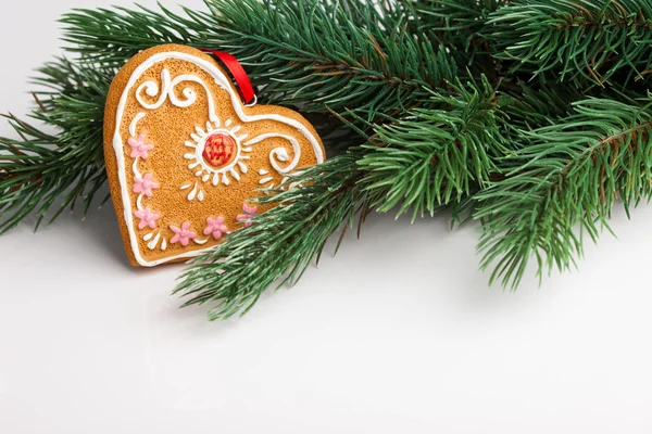 Boże Narodzenie dekoracje z jodły na szary — Zdjęcie stockowe