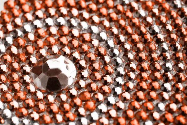 Orange and silver texture with crystals — Stock Photo, Image