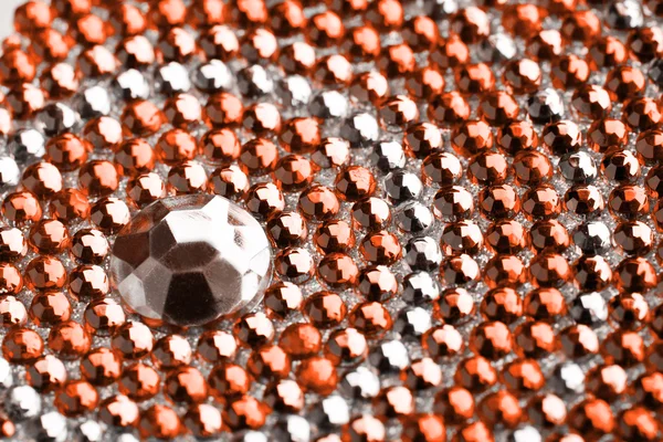 Textura laranja e prata com cristais — Fotografia de Stock