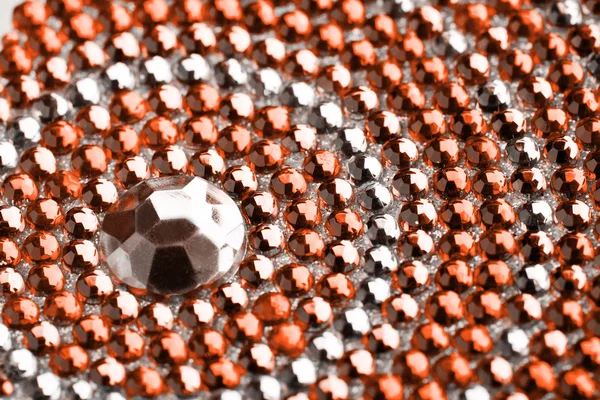 Orange and silver texture with crystals — Stock Photo, Image