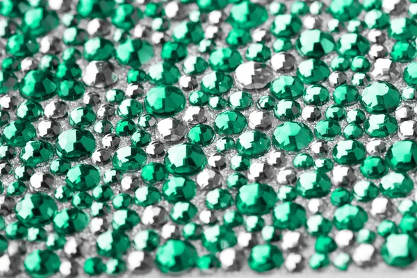 Textura verde e prata com cristais — Fotografia de Stock