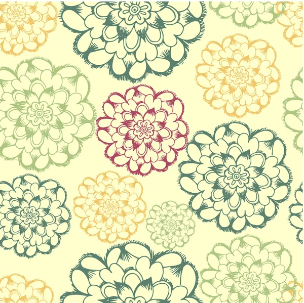 Elegancia abstracta patrón sin costuras con fondo floral — Vector de stock