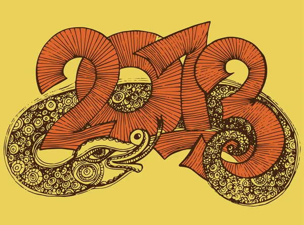 Year of the snake design. — Stock Vector