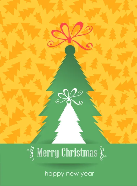Christmas tree retro vector background — Stock Vector